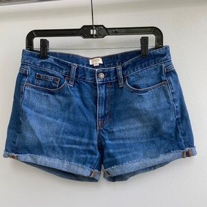 J.Crew denim cut off shorts medium wash button closure - size 27